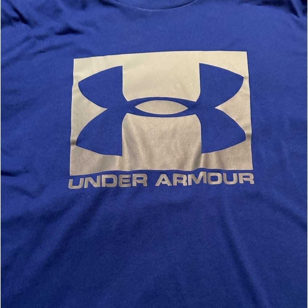 Men’s Under Armour Blue Logo T-Shirt Size Medium - Picture 3 of 6